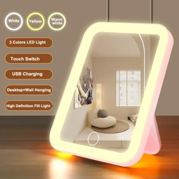 Miroir LED portable avec écran tactile